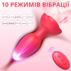 Анальна пробка I’MCUM Rose Plug з пультом управління 10 режимів вібрації колір червоний