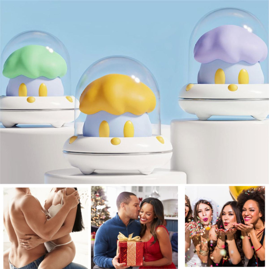 Вакуумний кліторальний стимулятор вібратор 2 в 1 I’MCUM GlowCloud (Хмаринка насолоди) у вигляді нічника