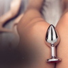 Металева анальна пробка I’MCUM Metal Anal Plug, розмір M колір блакитний