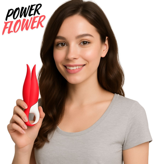 Вібратор-квітка I’MCUM для кліторальної та вагінальної стимуляції Satisfyer Power Flower (червоний)