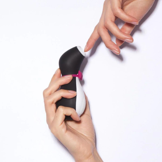 Вакуумний вібратор для клітора I’MCUM Satisfyer Penguin, 11 режимів, колір чорний