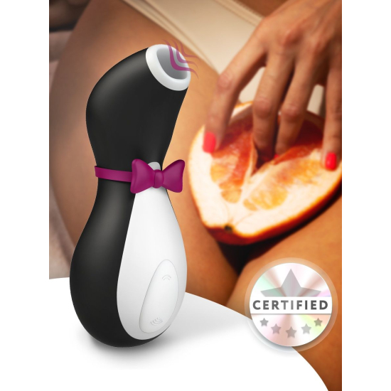 Вакуумний вібратор для клітора I’MCUM Satisfyer Penguin, 11 режимів, колір чорний