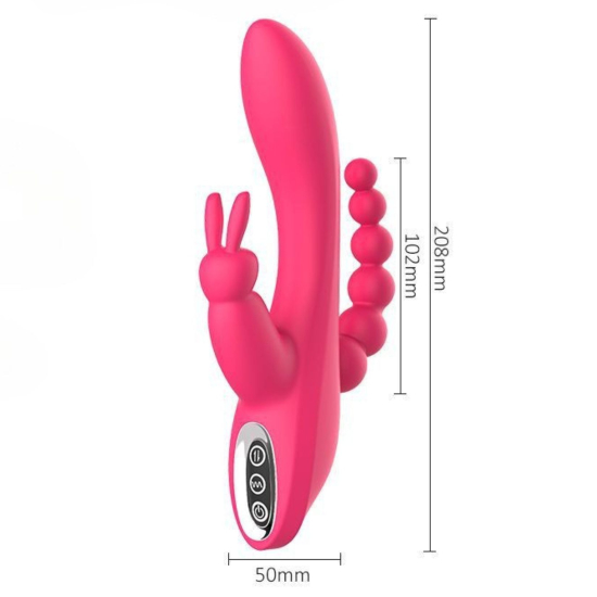 Вібратор-кролик I’MCUM з анальною стимуляцією Bunny Boost рожевий