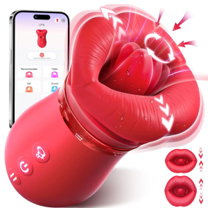 Вібратор для стимуляції клітора I’MCUM Hot Lips Vibe, 3 режими лизання,10 режимів вібрації, керування через застосунок