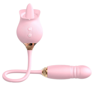 Вібратор I’MCUM Pulse Rose 3D з стимуляцією клітора, 10 режимів лизання, обертання, імітація поштовхів