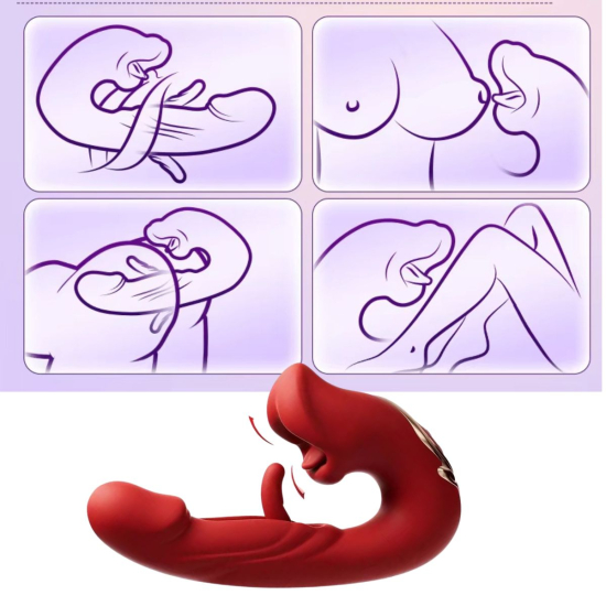 Вібратор I’MCUM Flirt Waves з стимуляцією клітора, 5 режимів лизання, вібрацією та імітацією поштовхів