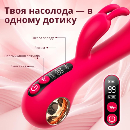 Вібратор I’MCUM Bunny Dildo Vibrator,10 режимів подвійної вібрації