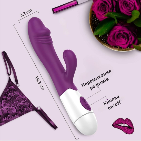 Вібратор-кролик I’MCUM Bunny Vibe, темно фіолетовий