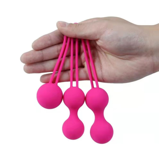 Вагінальні кульки I’MCUM силіконові I’MCUM Kegel Ball набір 3 шт колір рожевий