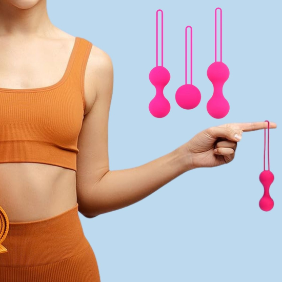 Вагінальні кульки I’MCUM силіконові I’MCUM Kegel Ball набір 3 шт колір рожевий
