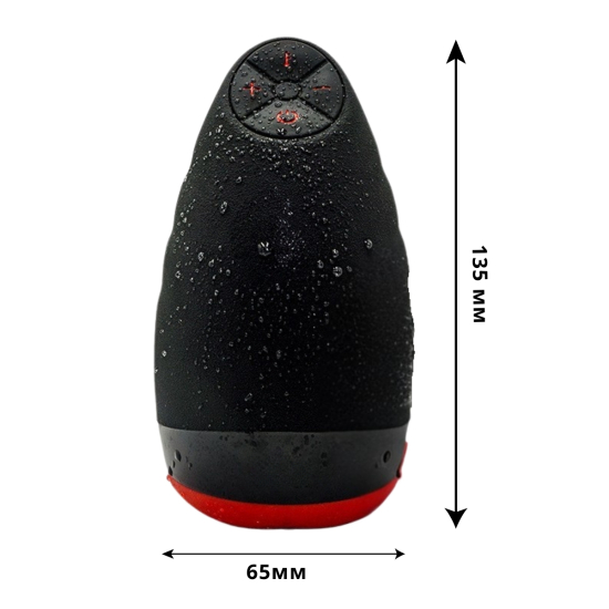 I'MCUM Oral Kiss Heated Tongue Masturbator, Black and Red (IM-FJB004)
