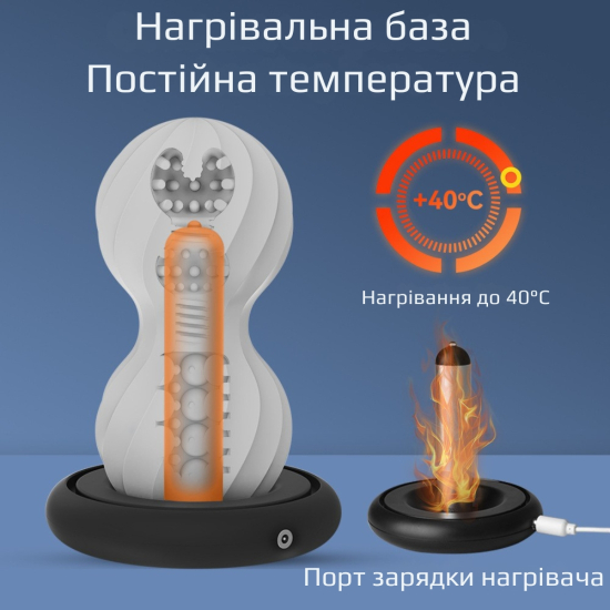 Мастурбатор с подогревом и виброкольцом I'MCUM Hot Squeeze Белый/Красный IM-FJB222