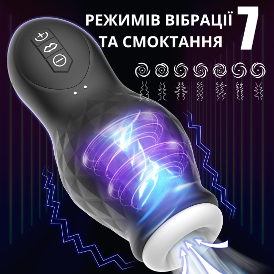 I'MCUM Blow Job vacuum masturbator, 7 vibration and suction modes, Blue (IM-FJB243)