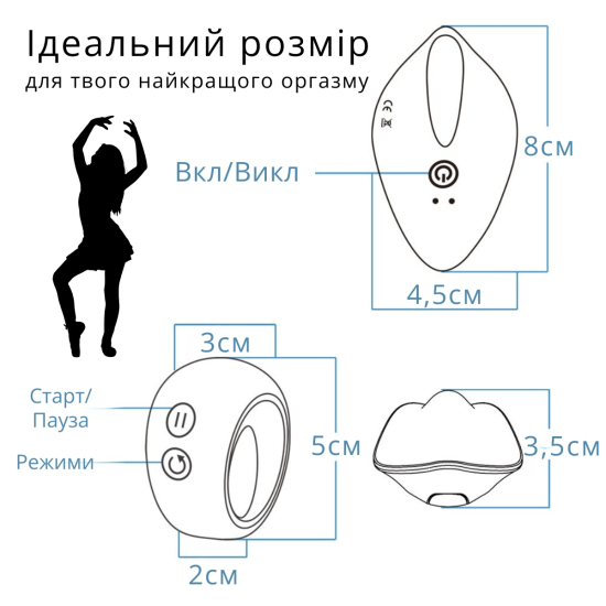 Вибратор для клитора I’MCUM Clit Control в трусах с пультом управления Рожевий (IM-KCD209)