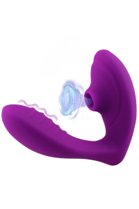 Вібратор з вакуумною стимуляцією I’MCUM DoubleLick Pro Фіолетовий (IM-KCD210-purple)