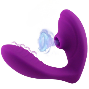 Vibrator with vacuum stimulation I’MCUM DoubleLick Pro Purple (IM-KCD210-purple)