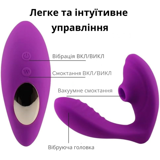 Вибратор с вакуумной стимуляцией I’MCUM DoubleLick Pro Фиолетовый (IM-KCD210-фиолетовый)