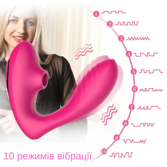 Вибратор с вакуумной стимуляцией I’MCUM DoubleLick Pro Фиолетовый (IM-KCD210-фиолетовый)