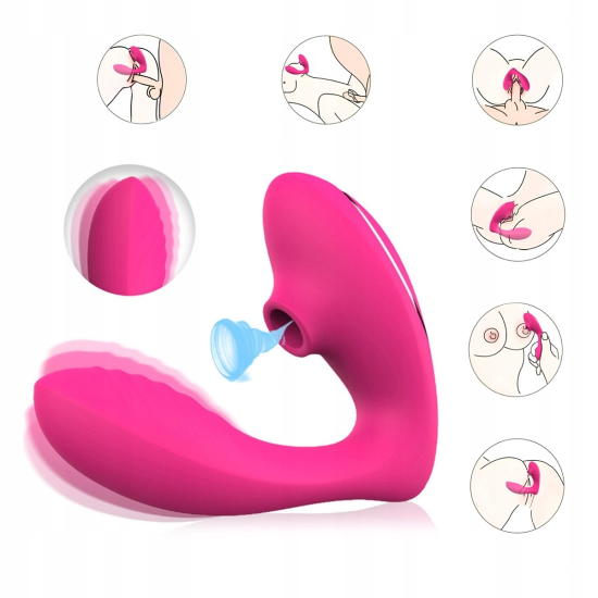I'MCUM DoubleLick Pro vacuum stimulation vibrator pink (IM-KCD210-rose)