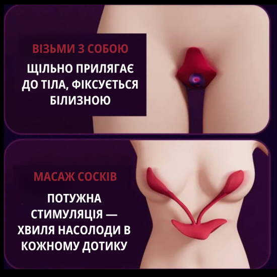 Вибратор-бабочка I’MCUM TripleTease с 3 моторами и приложением для смартфона (IM-KCD211)