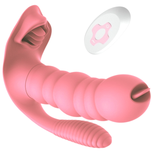 Вібратор 3 в 1 I'MCUM Caterpillar Fantasy Рожевий IM-KCD226