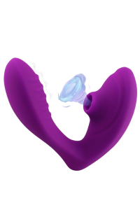  Вібратор I’MCUM Violet Pulse з функцією вакуумного всмоктування, 10 режимів вібрації та всмоктування, колір фіолетовий (IM-KCD504)