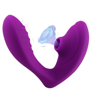  Вібратор I’MCUM Violet Pulse з функцією вакуумного всмоктування, 10 режимів вібрації та всмоктування, колір фіолетовий (IM-KCD504)