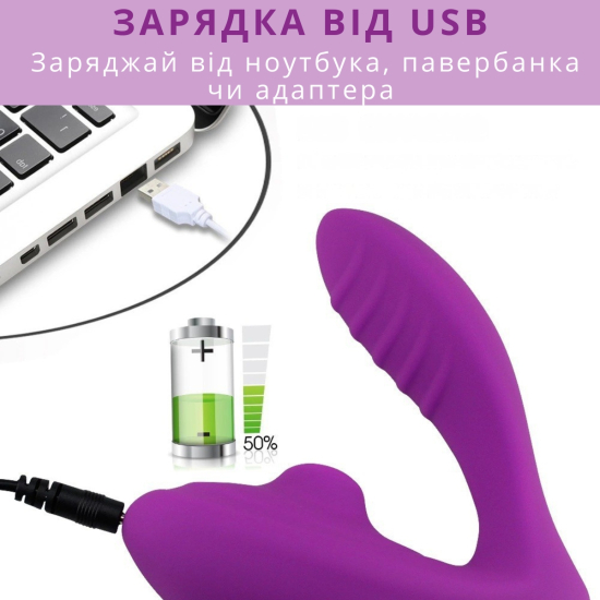 Вибратор I’MCUM Violet Pulse с функцией вакуумного всасывания, 10 режимов вибрации и всасывания, цвет фиолетовый (IM-KCD504)
