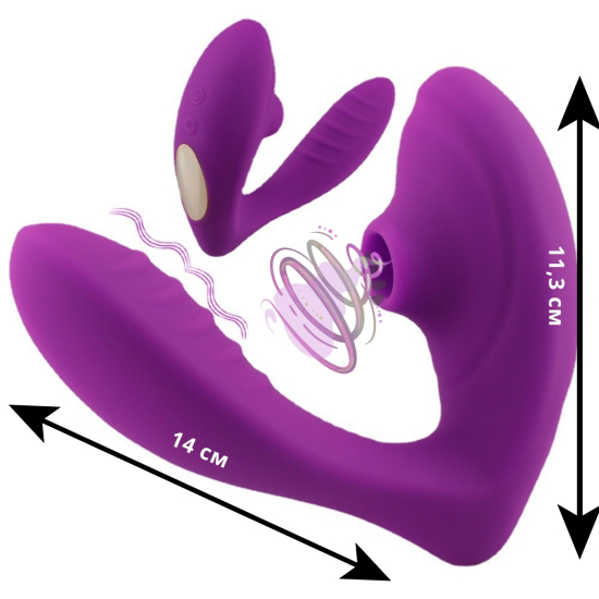 Вибратор I’MCUM Violet Pulse с функцией вакуумного всасывания, 10 режимов вибрации и всасывания, цвет фиолетовый (IM-KCD504)