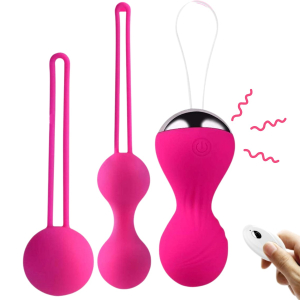 Set of vaginal cups I'MCUM Kegel Secret System, 3 pcs with vibrocule and remote control, erysipelas (IM-KGE203)