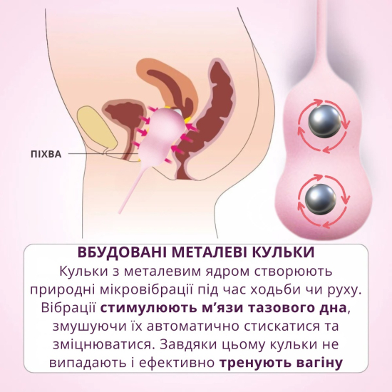 Виброшар для тренировки мышц тазового дна I’MCUM VibraTrainer (20 режимов, пульт управления), цвет розовый (IM-KGE206)