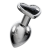 I’MCUM Crystal Heart Metal Butt Plug Size L, with Black Crystal (IM-KGS005_L)