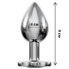 I’MCUM Crystal Heart Metal Butt Plug Size L, with Black Crystal (IM-KGS005_L)